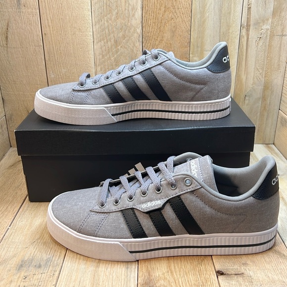 Men's Adidas Gray, Black, and White Daily 3.0 Skateboarding Shoes - Picture 1 of 11